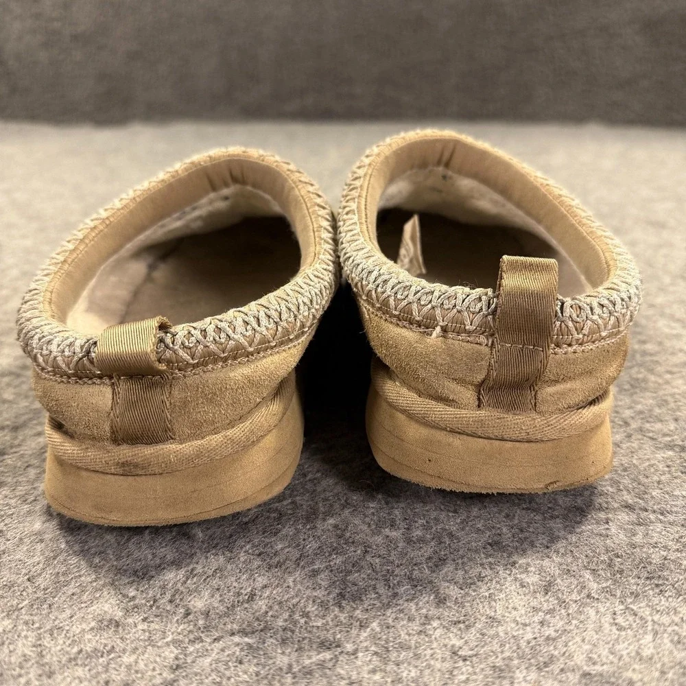 UGG Tasman‎ Slippers Youth 4 Brown Suede Shearling Lined Slip On Indoor Clogs
